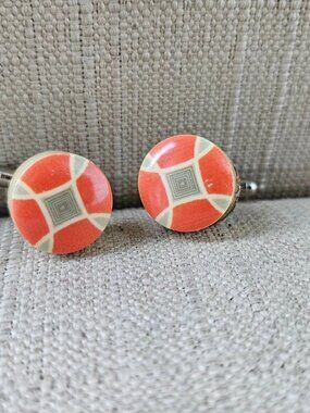 Men Cufflinks Orange Tone Fashion Men Jewelry Dress Shirt Cuff Links